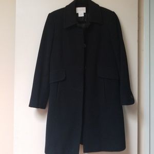 Black wool trench coat